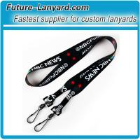 Double black J-clip with black metal crimp sublimation lanyard