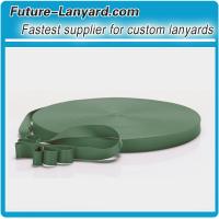 Dark green 350C stock color polyester lanyard